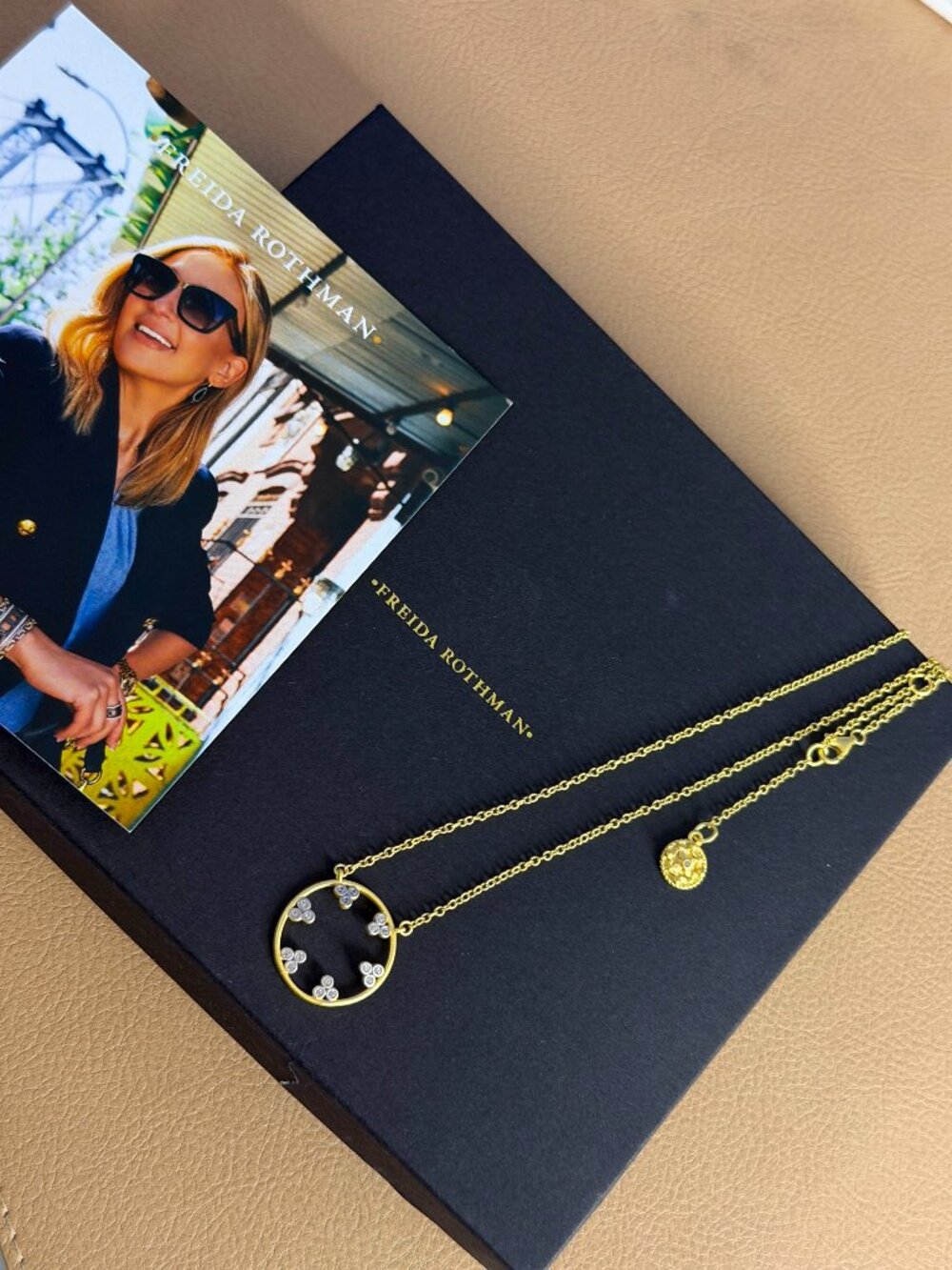 FREIDA ROTHMAN - Open Circle Gold and Silver Necklace
